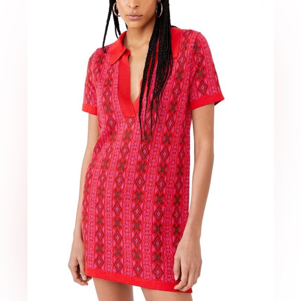 Free People Kitt wool-blend Mini Dress in Berry - Small